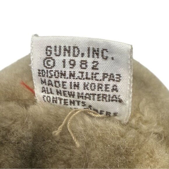 Gund Vintage 1982 Brown Teddy Bear With Collar Bow Plush Toy 6" Soft Collectible - Picture 6 of 7